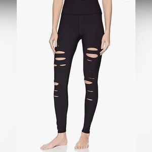 ALO Yoga ripped leggings, black, medium